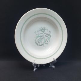 Винтажная суповая сервировочная тарелка Буди, фаянс 21 см, СССР