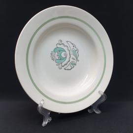 Винтажная суповая сервировочная тарелка Буди, фаянс 24 см СССР