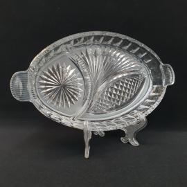 Винтажная менажница, стекло 28 см, СССР