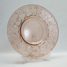 Винтажное сервировочное блюдо, цветное стекло 30 см, СССР