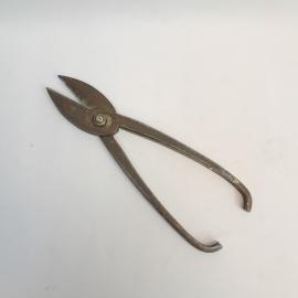 Винтажные ножницы по металлу пряморежущие круглые ручки длина 25 см, СССР