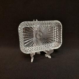 Винтажное малое блюдо конфетница, стекло 14х9 см