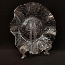 Винтажное сервировочное блюдо тарелка, стекло 24 см, СССР