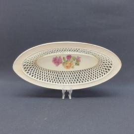 Винтажная ваза,конфетница,сухарница, фаянс 15.5х34 см , СССР