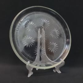 Винтажное сервировочное блюдо тарелка, стекло Дятьковский з-д, стекло 25 см, СССР