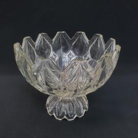 Винтажная ваза фруктовница Богемия, стекло 175 мм, Чехословакия