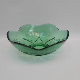 Винтажная ваза фруктовница салатник, цветное стекло 20 см, СССР