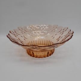 Винтажная ваза фруктовница салатник, цветное стекло 22 см, СССР