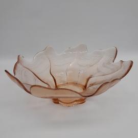 Винтажная ваза фруктовница салатник, цветное стекло 24 см, СССР