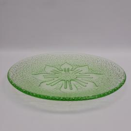 Винтажное сервировочное блюдо тарелка, цветное стекло 24 см, СССР