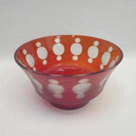 Винтажный салатник, цветное стекло 18 см, СССР