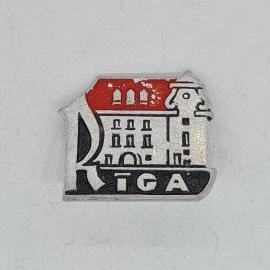 Значок СССР рига с изображением старинного здания, эмаль, редкий коллекционный, советский и винтажны
