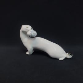 Винтажная статуэтка Горностай ЛФЗ, фарфор 11 см, СССР