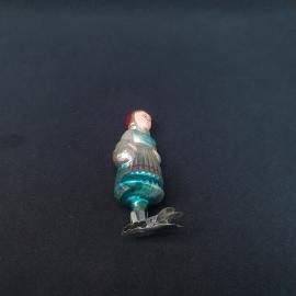 Винтажная елочная игрушка Красная шапочка, стекло, СССР