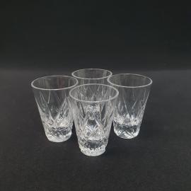 Винтажный набор из 4 стопок, хрусталь 50 мл 7 см, СССР