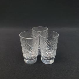 Винтажный набор из 3 стопок, стекло 50 мл 7 см, СССР