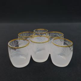 Винтажный набор из 6 стопок, матовое стекло 50 мл 45 мм, СССР