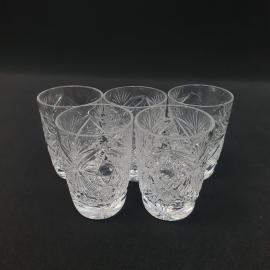 Винтажный набор из 5 стопок, хрусталь 100 мл 8 см, СССР