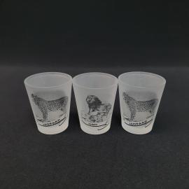 Винтажный набор из 3 стопок, матовое стекло 50 мл 6 см, СССР