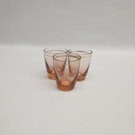 Винтажный набор из 3 стопок, цветное стекло 75 мл 5 см, СССР