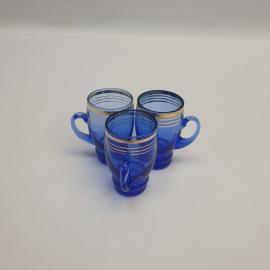 Винтажный набор из 3 стопок, цветное стекло 50 мл 35 мм, СССР