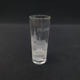 Винтажная стопка Прага, стекло 75 мл 4 см, СССР