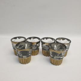 Винтажный набор из 6 стопок, цветное стекло 50 мл 55 мм, СССР