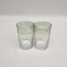 Винтажный набор из 2 стаканов, цветное стекло 150 мл 5 см, СССР