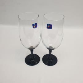 Винтажный набор из 2 бокалов фужеров, цветное стекло 600 мл 21 см