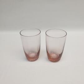 Винтажный набор из 2 стаканов, цветное стекло 150 мл 10 см, СССР