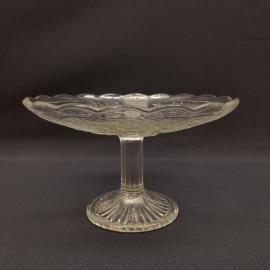 Антикварная ваза на ножке - фруктовница стекло высота 13 см Российская империя