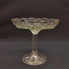 Антикварная ваза на ножке - фруктовница стекло высота 16 см Российская империя