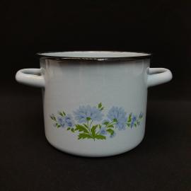 Винтажная эмалированная кастрюля 1500 мл, рисунок СССР