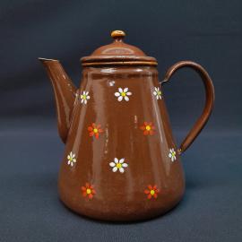 Винтажный чайник эмалированный 1.5 л металл 20 см СССР