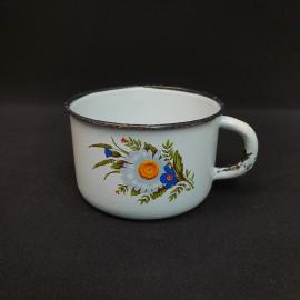 Винтажная эмалированная кружка 500 мл, рисунок СССР