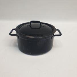 Винтажная кастрюля эмалированная 1 литр, чугун СССР