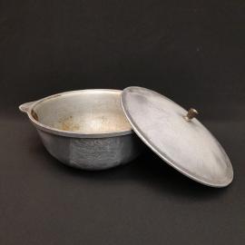 Винтажный казан аллюминевый с крышкой 2 литра, металл, СССР