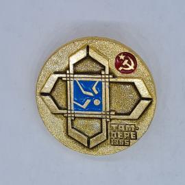 Значок СССР тампере 1965, красная звезда серп и молот, спортивный эмблема советский и винтажный