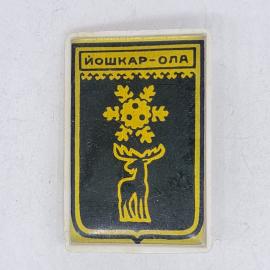 Значок СССР йошкар-ола, герб с оленем и снежинкой, эмаль металлический, советский и винтажный