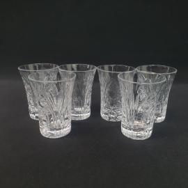 Винтажный набор из 6 стопок, хрусталь 75 мл 8 см, СССР