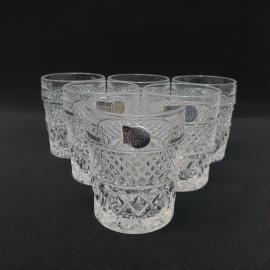Винтажный набор из 6 стаканов Богемия, хрусталь 220 мл 9 см, Чехословакия