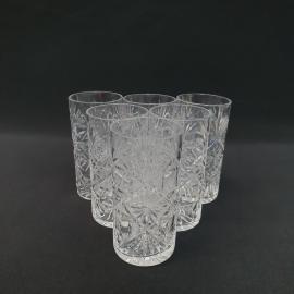 Винтажный набор из 6 стаканов, хрусталь 200 мл 12 см, СССР