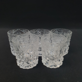 Винтажный набор из 5 стопок, хрусталь 70 мл 65 мм, СССР