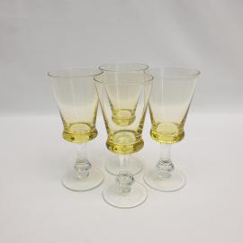 Винтажный набор из 4 ликерных рюмок, цветное стекло 90 мл 13 см, СССР