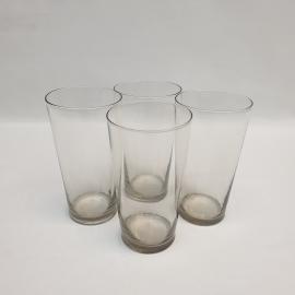 Винтажный набор из 4 стаканов, цветное стекло 400 мл 13 см, СССР