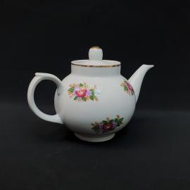 Винтажный заварочный чайник Дулево, фарфор 0.5л, СССР.