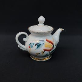 Винтажный заварочный чайник Городница, фарфор 0.2 л, СССР.