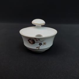 Сахарница фарфоровая винтажная, СССР, ГДР. Kahla. Цветы, роспись золотом.