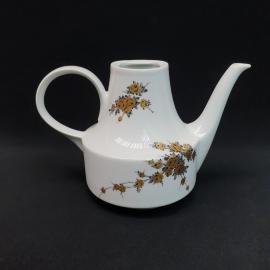 Кофейник фарфоровый винтажный, СССР, ГДР. Цветы, роспись золотом.
