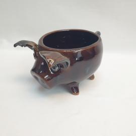 Соусник керамический винтажный, СССР. Фигурный, поросенок. Подставка хрюша.